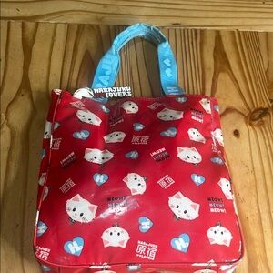 Harajuku Lovers Red and Blue Cat Print Tote
